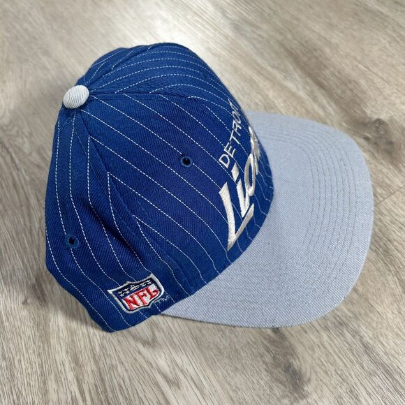 Vintage Sports Specialties Detroit Lions Script Hat Snapback NFL Blue‎ Wool Cap - Picture 8 of 9